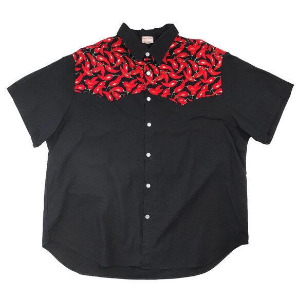 New Vintage Western Red Chilies Shirt Button Up Y2K Gift Rockabilly Bowl 4XL - Picture 8 of 8